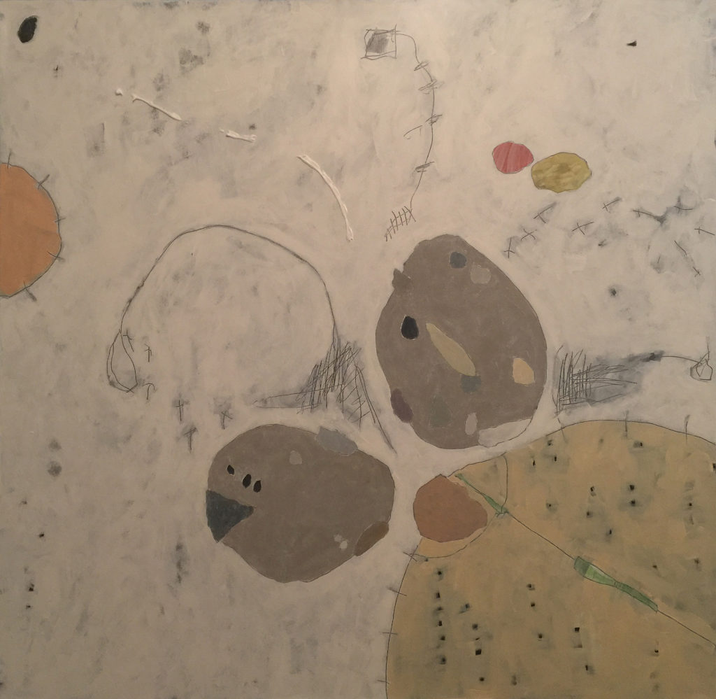Pebbles & Milkweed II, 48 x 48, acrylic on canvas, 2017