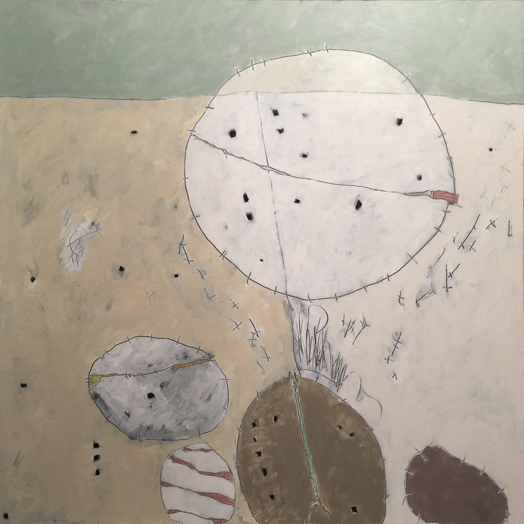 Beach Pebbles II, 48 x 48, acrylic on canvas, 2017