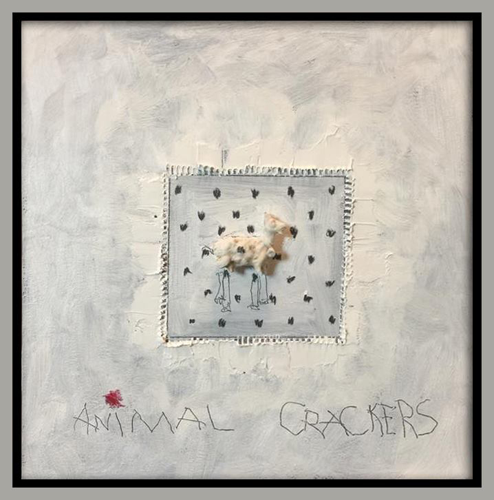 Animal Crackers, 12 x 12, oil on cradled wood panel, antique Porcelain animal, 2018